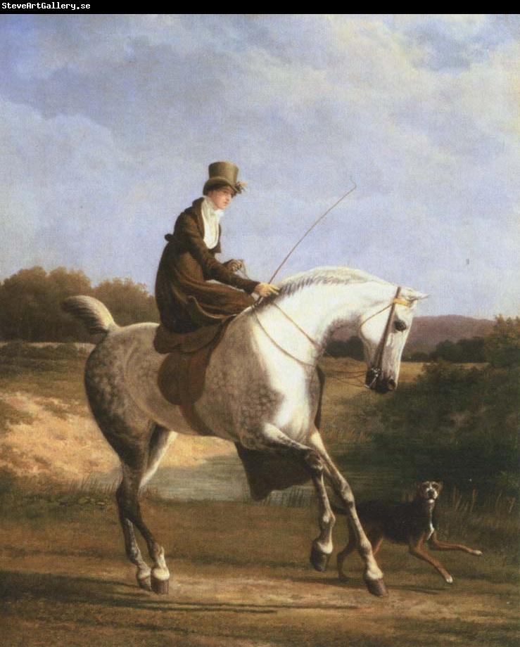 Jacques-Laurent Agasse miss cazenove on a grey hunter